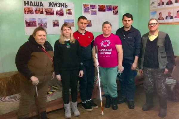 Обучение по передвижению с тростью в Мариинской МО ВОС